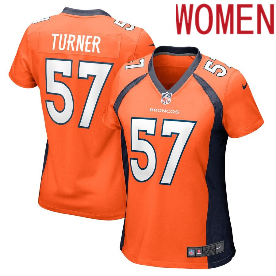 Women Denver Broncos #57 Billy Turner Nike Orange Game Player NFL Jersey->women nfl jersey->Women Jersey